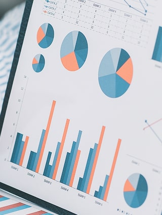 円グラフや棒グラフ